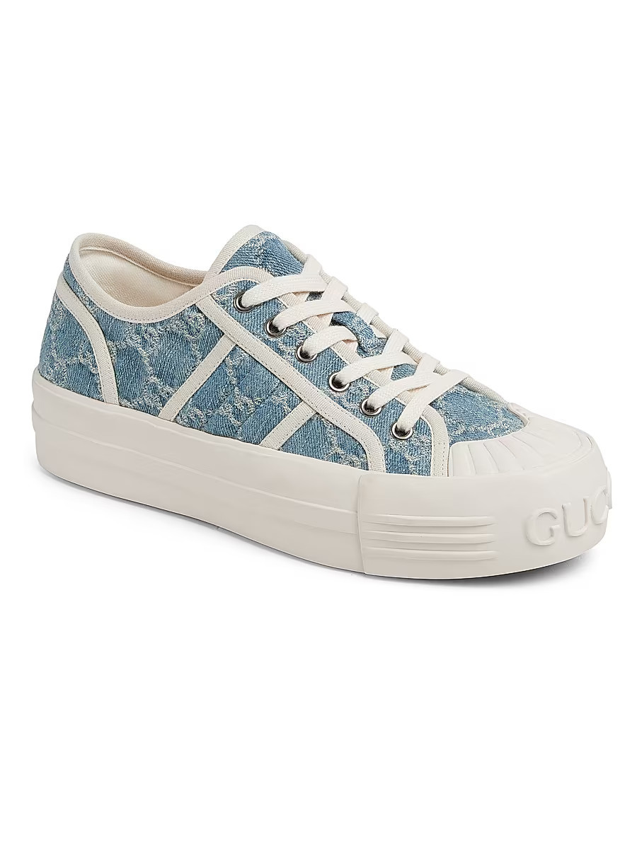 Women's Julia GG Platform Sneakers - Turquoise - Size 6.5 | Saks Fifth Avenue
