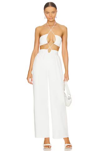 superdown Julia Halter Jumpsuit in White from Revolve.com | Revolve Clothing (Global)