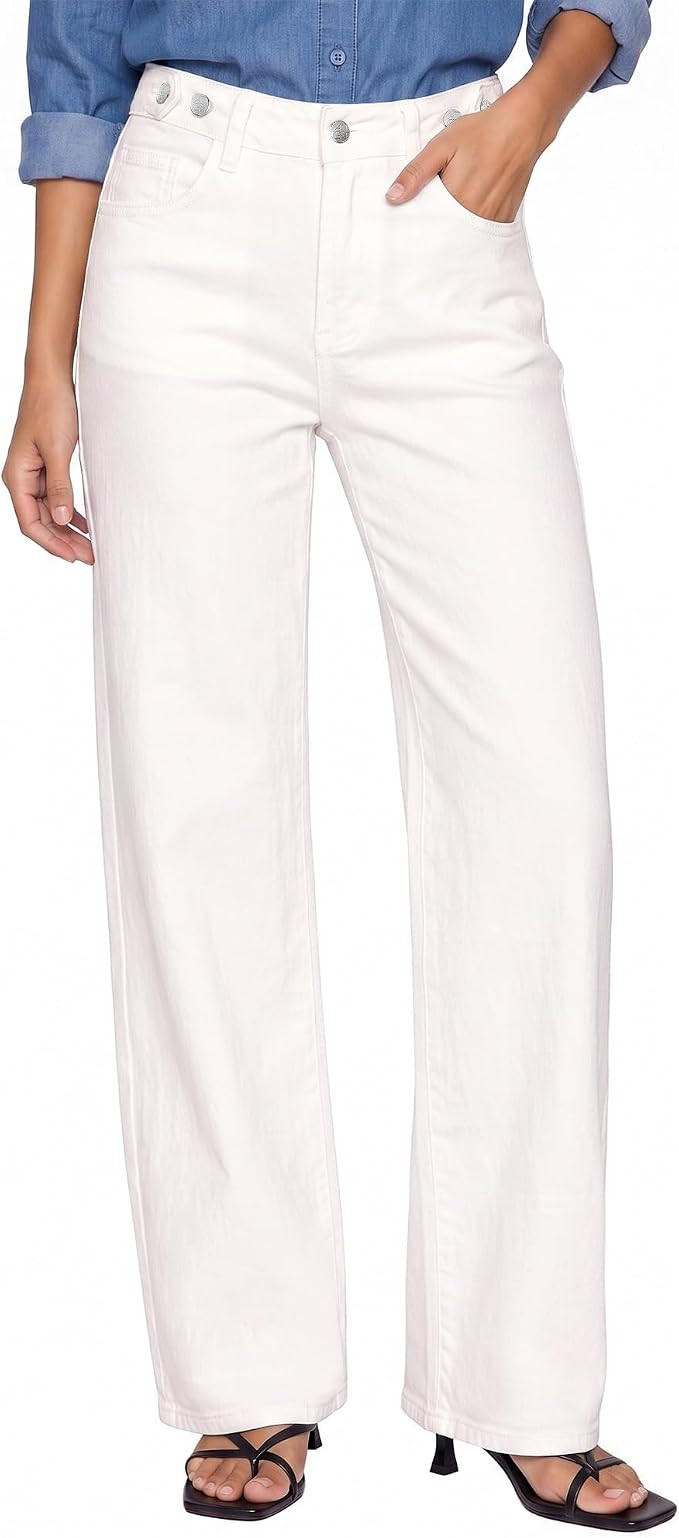 GRAPENT Jeans for Women Wide Leg High Rise Cinch-Waist Stretchy Denim Pants | High Waisted, Adjus... | Amazon (US)