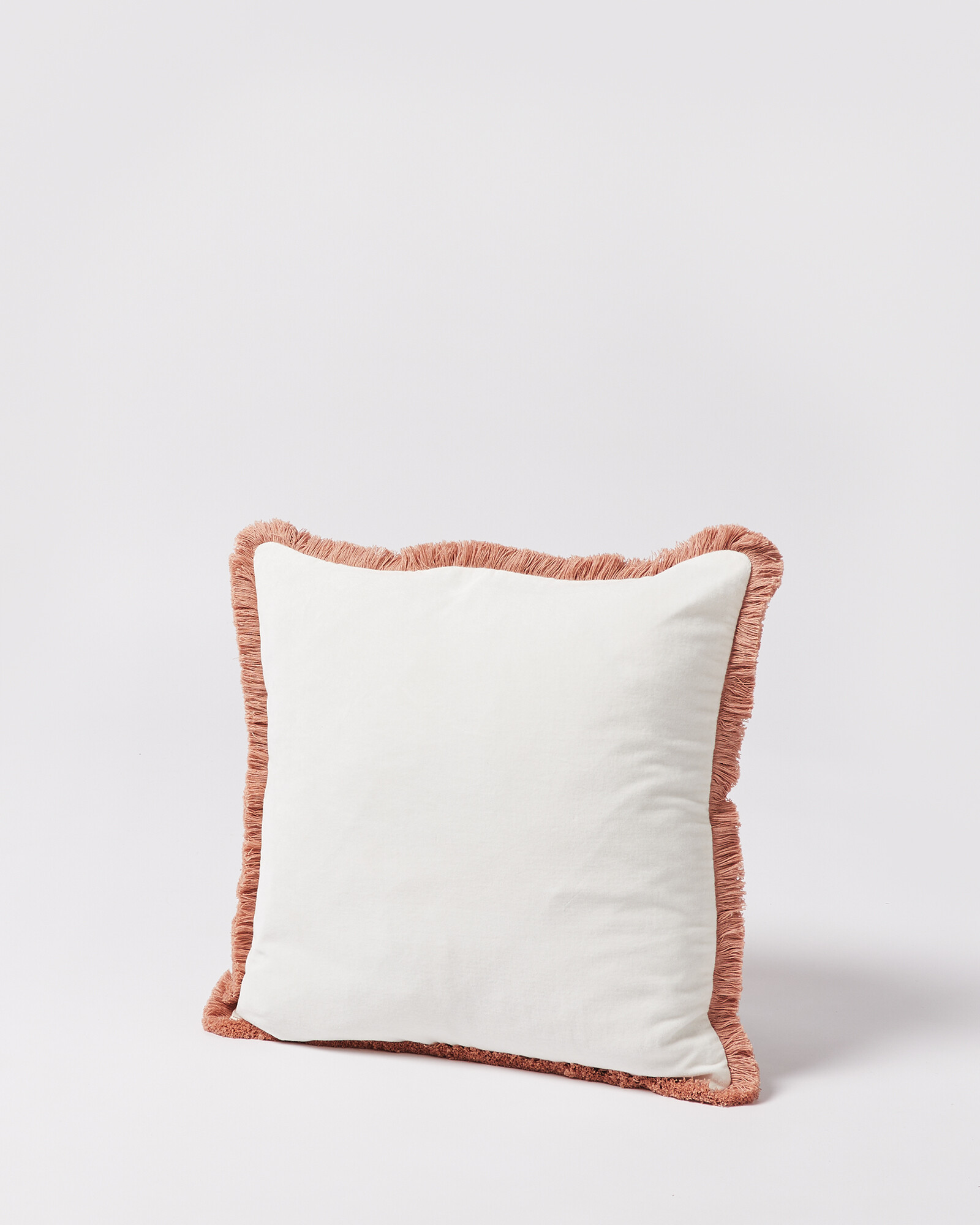 Issey Velvet Fringed White Cushion Cover 45x45cm | Oliver Bonas | Oliver Bonas (Global)