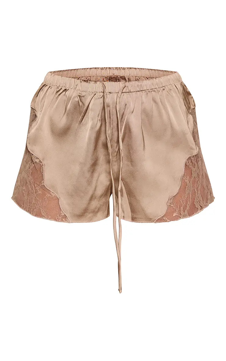 Stone Satin Lace Drawstring Shorts | PrettyLittleThing USA | PrettyLittleThing US