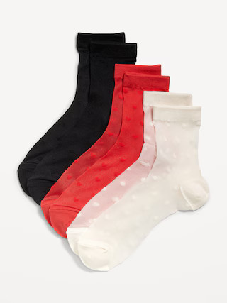 Sheer Nylon Crew Sock 3-Pack for Women | Old Navy (US)