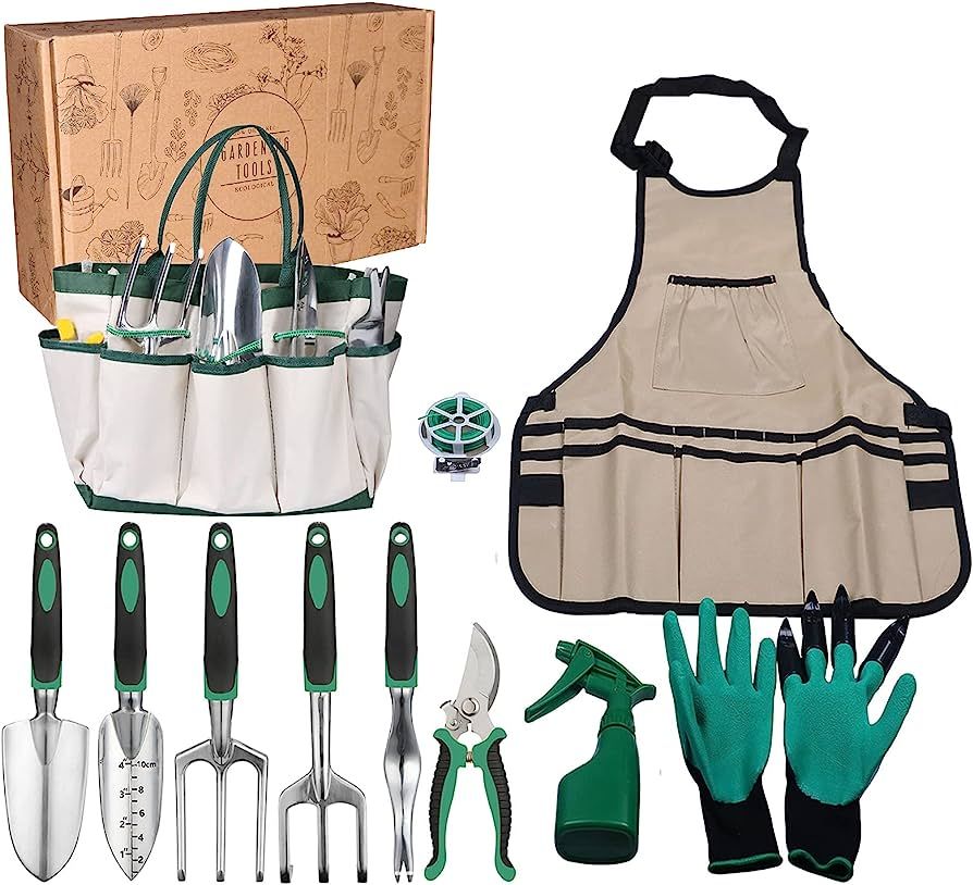 Handle Garden Planting Tools Set for Woman Man 11 Pieces for Gardening Gifts,Heavy Duty Aluminum ... | Amazon (US)