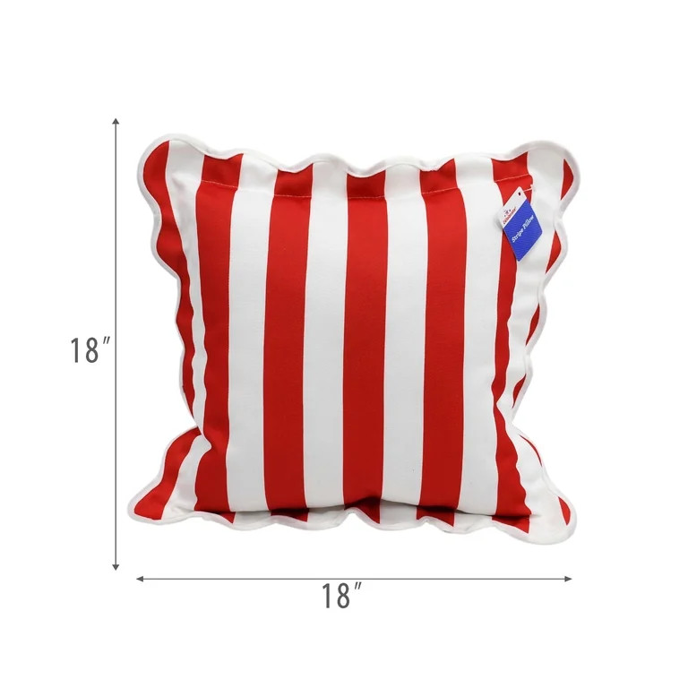 Way To Celebrate Striped Decorative Pillow, Red/Cream, 18x18 Inches, Patriotic Decor - Walmart.co... | Walmart (US)