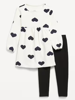 Long-Sleeve Waffle-Knit Dress and Leggings Set for Toddler Girls | Old Navy (US)