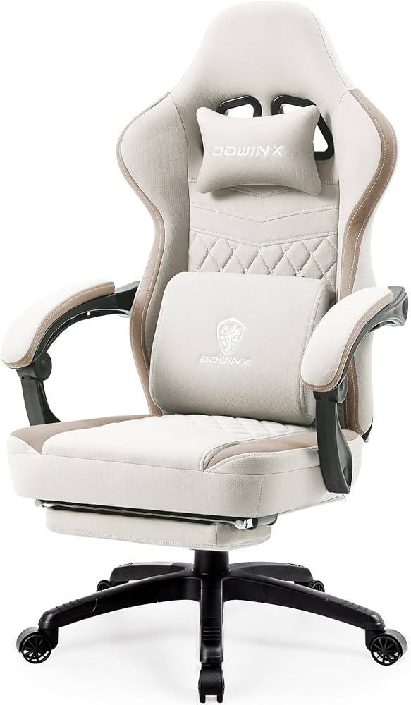 Amazon.com: Dowinx Gaming Chair Breathable Fabric Computer Chair with Pocket Spring Cushion, Comf... | Amazon (US)