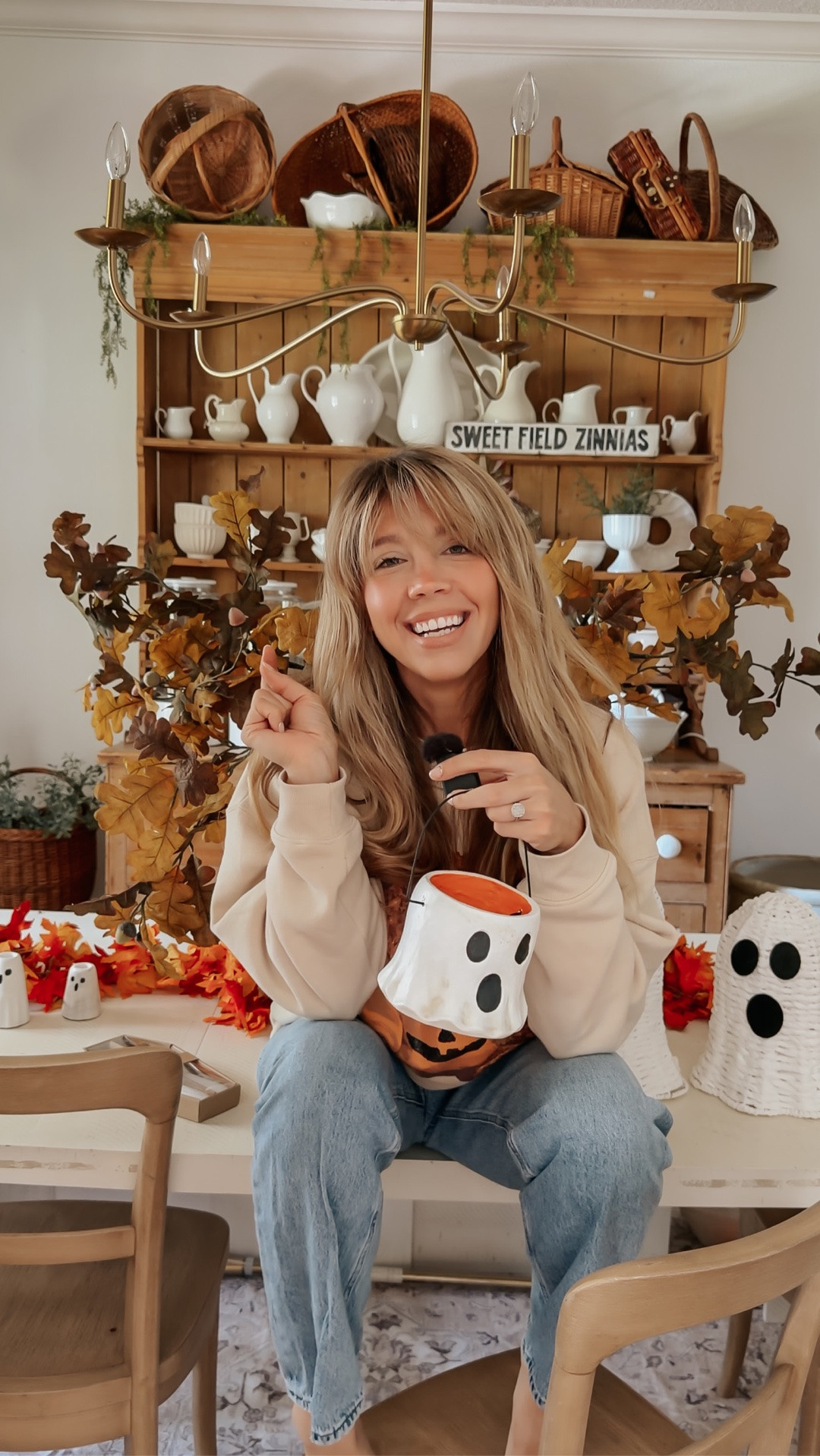 #ad #mudpiegiftpartner I couldn’t resist! @mudpiegift launched the Halloween collection and it is SO good this year!! The mini paper mache ghost bucket is a perfect pair with the big one I bought last year, these marble ghost candle holders with the wavy ghost tapered candles are MY FAVVV, & these ghosts that nest inside of each other for easy storage after the season is over are PERFECT!!! 

Everything is so nostalgic! “Oh my pumpkins” season is back so, if you want to comment PUMPKINS I’ll send them to you!! & I have a 20% off code for everything so use code STEPH20