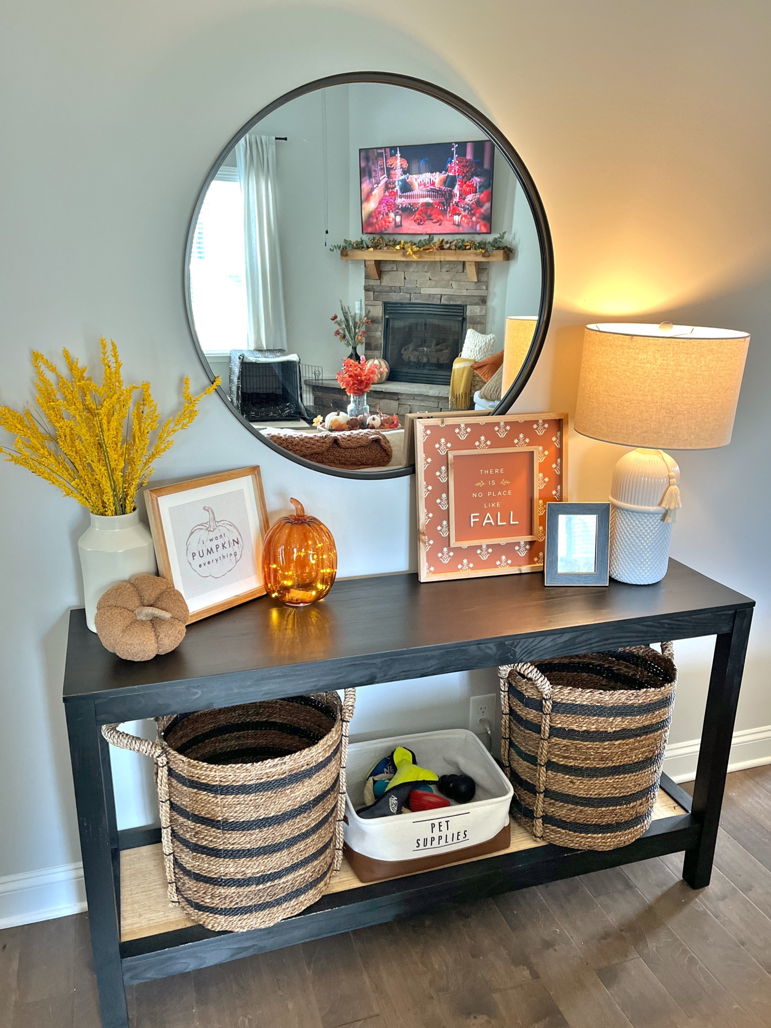 Fall Entryway Table #targetfalldecor #falldecor2022 

Art and lit pumpkin are from Joann

#LTKSeasonal #LTKunder50 #LTKhome