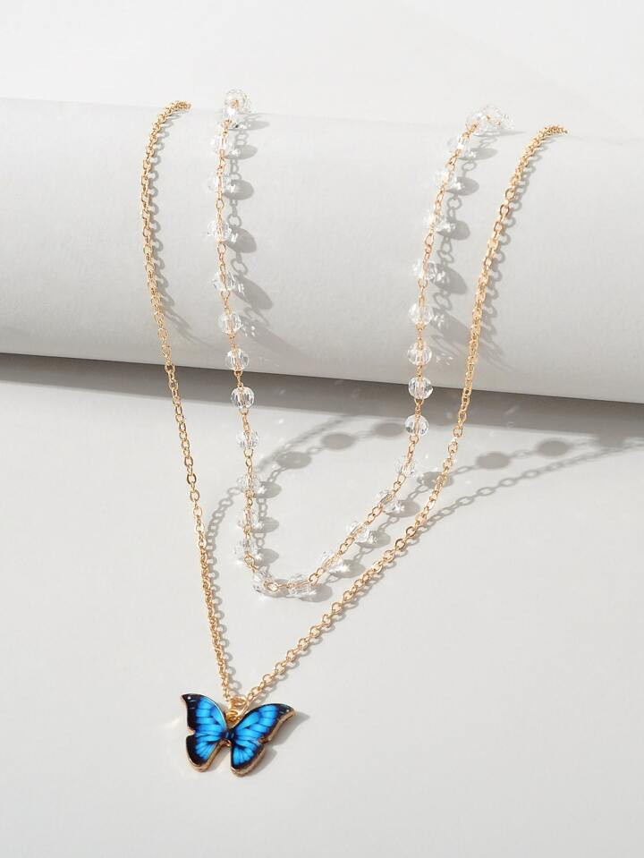 Colar em Camadas de Charme de Borboleta | SHEIN