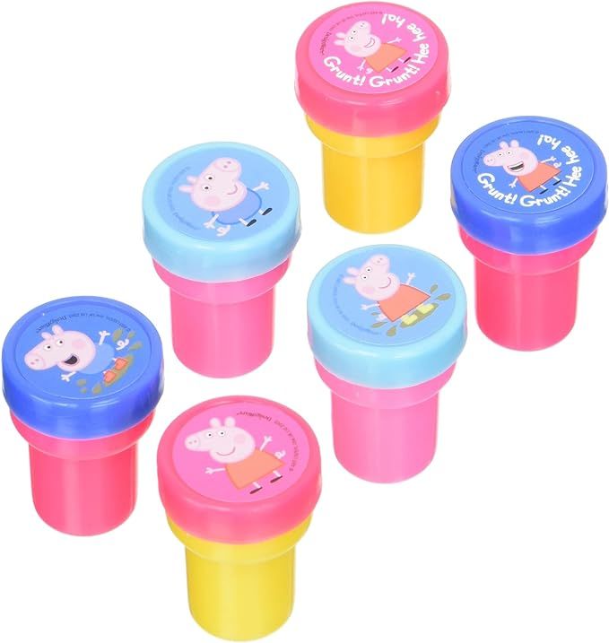 amscan Stamper Set Favors | Peppa Pig Collection | Party Accessory | 6 ct., Multi Color, 1" x 1 1... | Amazon (US)