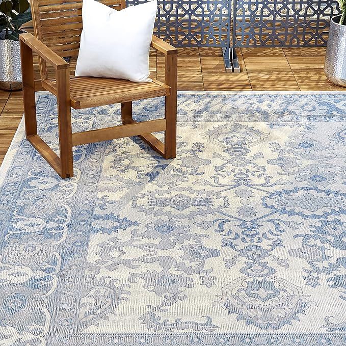 Home Dynamix NM_Patio_5ftx8ft_2531-705 Area Rug, 5 ft 2 in x 7 ft 2 in, Gray/Blue, 37 Sq Ft | Amazon (US)