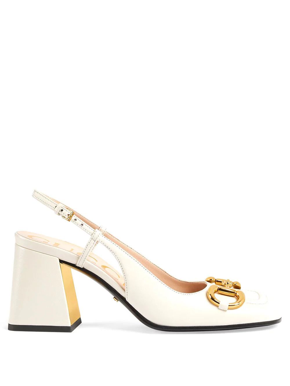 Gucci Horsebit mid-heel Slingback Pumps - Farfetch | Farfetch Global