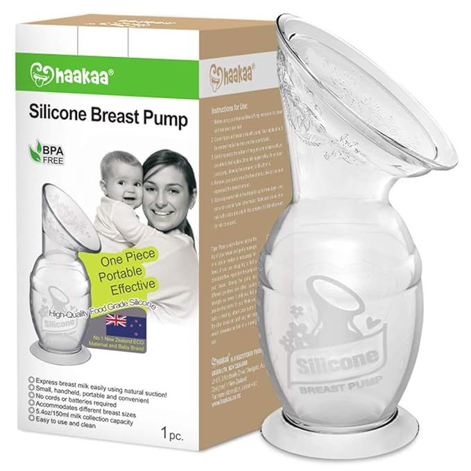 Haakaa Manual Breast Pump with Suction Base Breastfeeding Milk Pump(5oz/150ml) | Amazon (US)