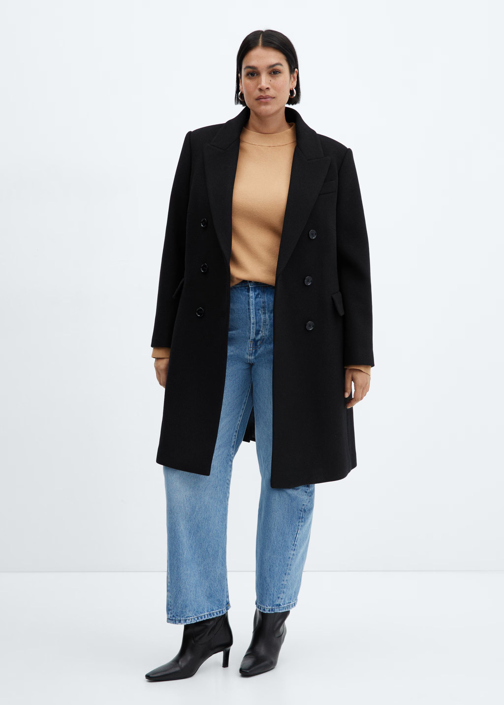 Double-breasted wool coat - Woman | MANGO USA | MANGO (US)