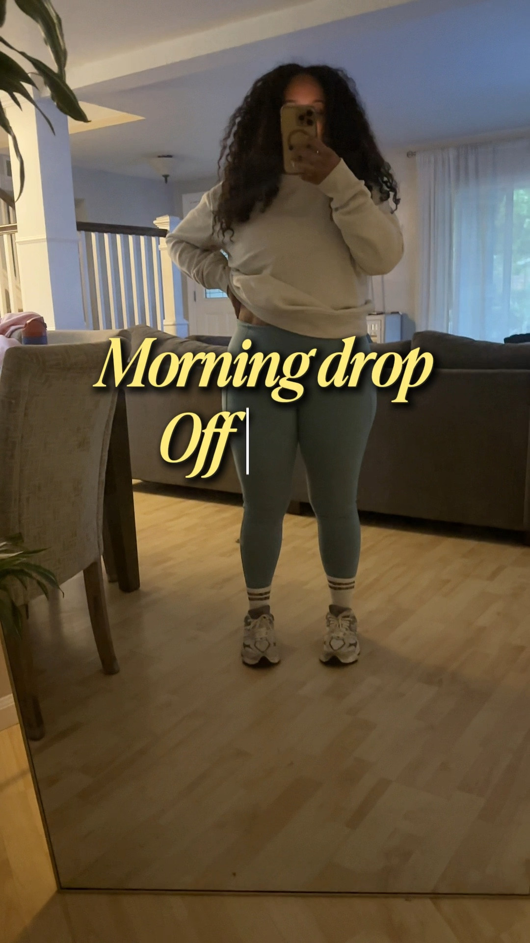 Busy morning drop off fit. I am obsessed with a comfy and cute sneaker and soft leggings. 

#LTKActive