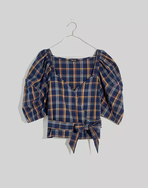 Sweetheart Wrap Top in Plaid | Madewell