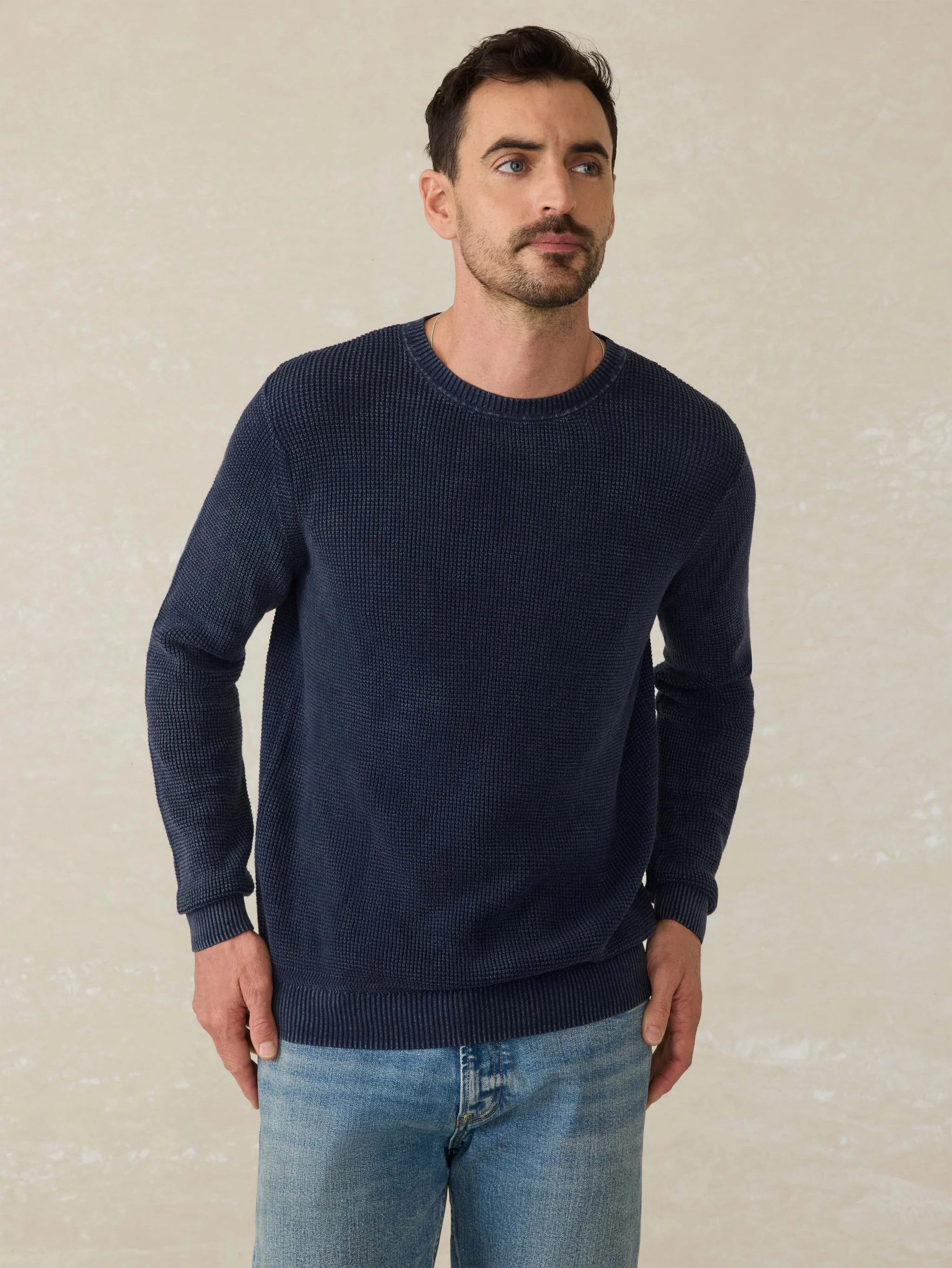 Sunwashed Crewneck Sweater - Blue Nights | Faherty