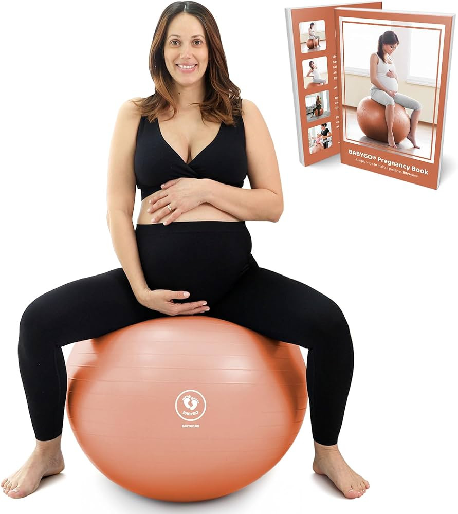 BABYGO Birthing Ball - Pregnancy Yoga Labor & Exercise Ball & Book Set Trimester Targeting, Mater... | Amazon (US)