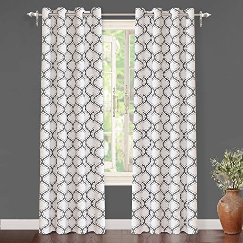 DriftAway Drift Away Geo Trellis Room Darkening Grommet Unlined Window Curtains, Set of Two Panels,  | Amazon (US)