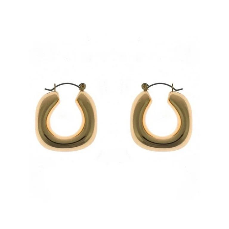 Time and Tru Gold Clutch Hoop Earring (Women's) | Walmart (US)