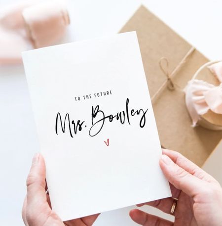 Custom Bridal Shower Card for Bride from TipsyCards

Bridal Shower Card | Card from Bridesmaids | Future Mrs Card for Bride on Wedding Day | Customized Card | Engagement |  Gifts for Her | Bride to Be | Engaged | Bridal Shower 


#LTKstyletip #LTKwedding #LTKparties
