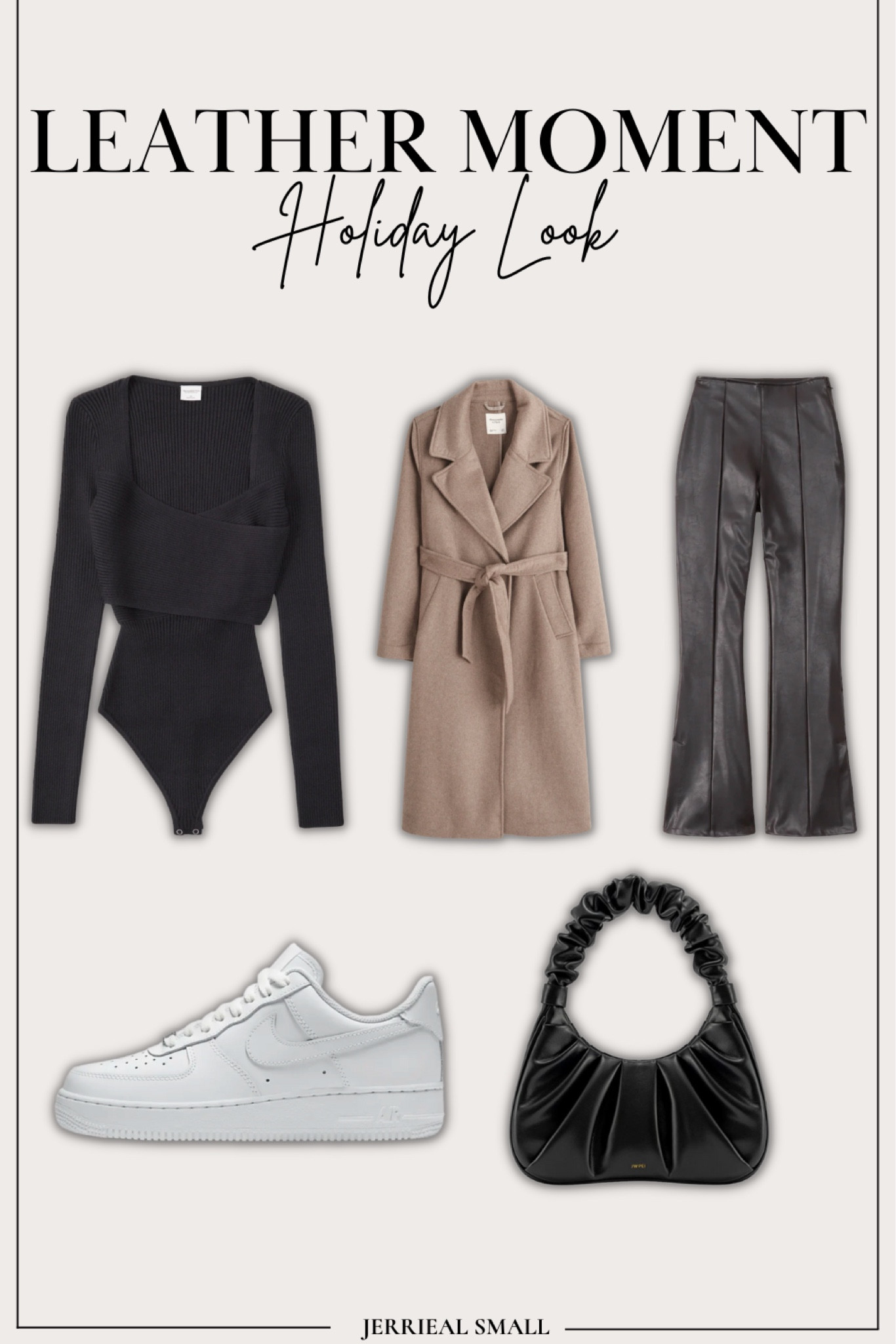 Leather moment, holiday outfit, holiday style, Thanksgiving, outfit, neutral style, streetstyle, body suit, outfit, trenchcoat outfit