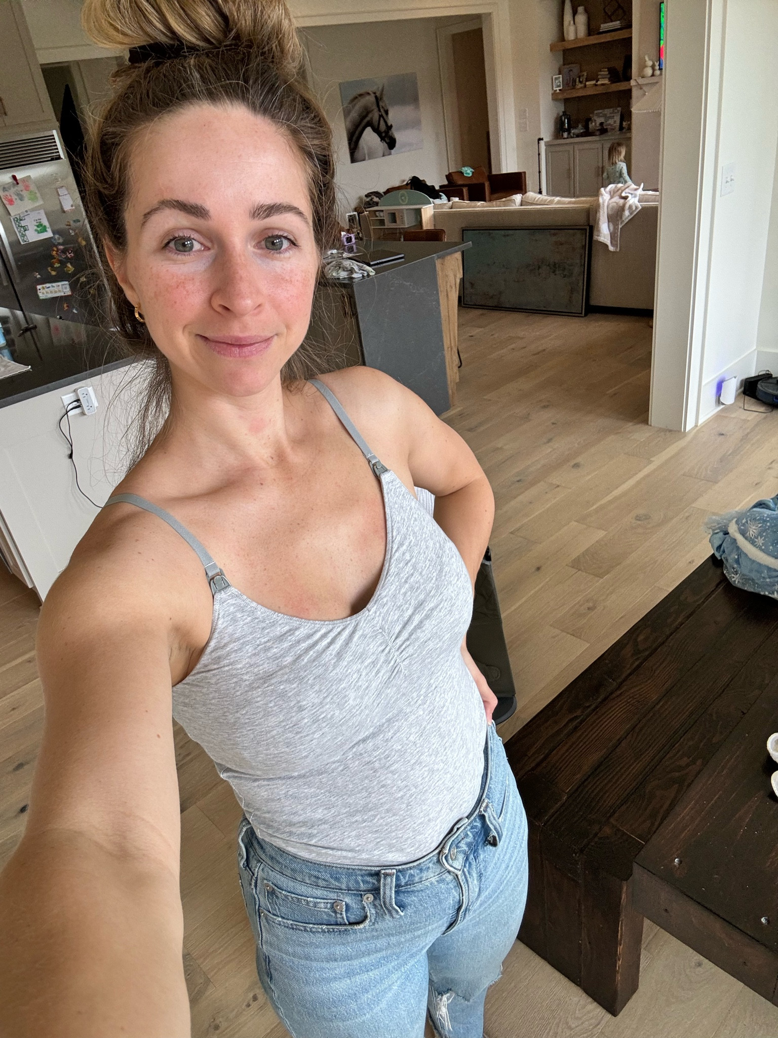 Loving these nursing camis from aerie! I’m wearing my regular size small. They come with removable liners and front clip access. They’re great to wear with flannels and cardigans. 

#LTKBaby #LTKFindsUnder50 #LTKBump