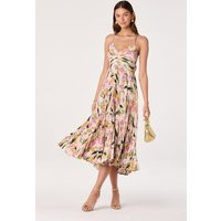 ASTR the Label | Blythe Floral Plisse Midi Dress in Lilac purple floral | Size XS | ASTR The Label (US)