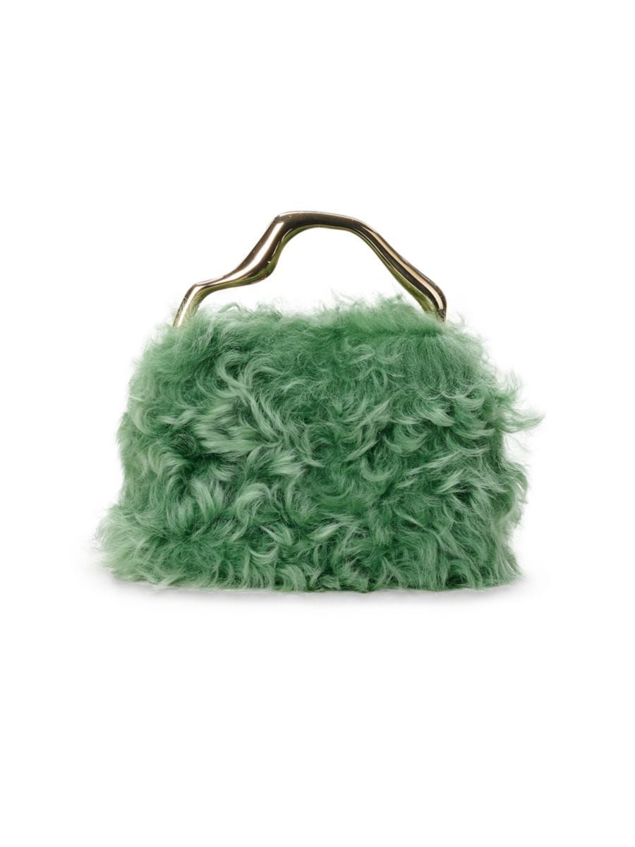 Cult Gaia Mini Solene Shearling Top-Handle Bag | Saks Fifth Avenue