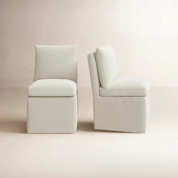 Alayaa Upholstered Side Chair with Casters | Wayfair North America