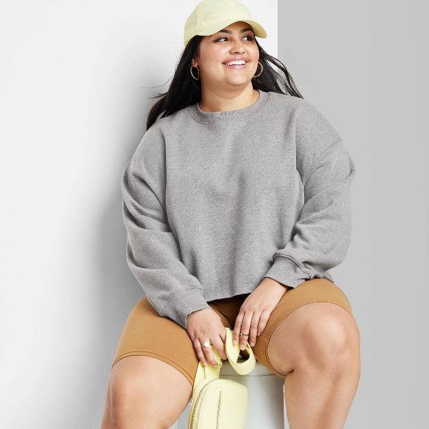 Women's Raw Hem Cropped Sweatshirt - Wild Fable™ | Target