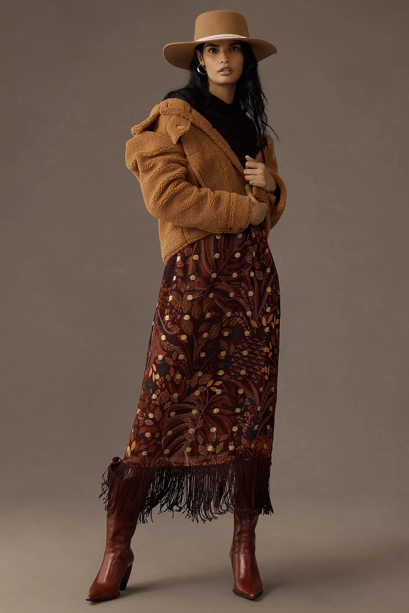 Farm Rio x Anthropologie Sheer Fringe Slip Skirt | Anthropologie (US)