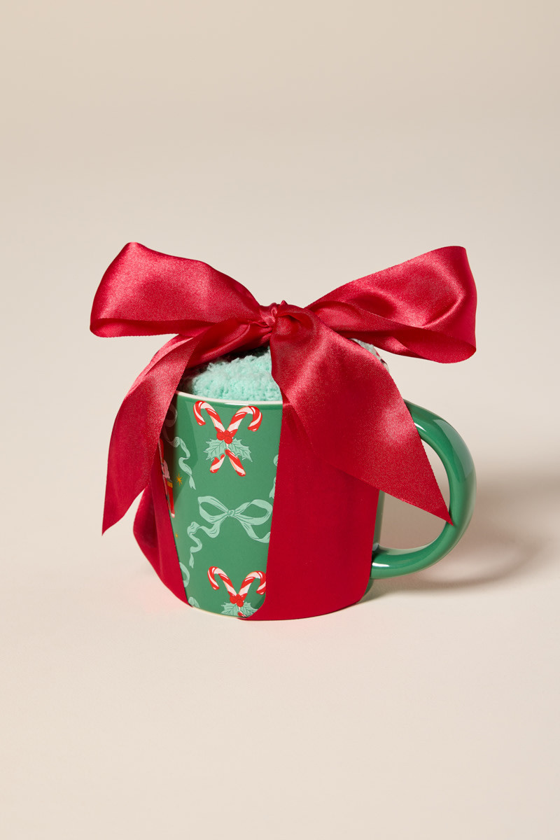 Nutcracker Coffee Mug and Fuzzy Socks Gift Set | Francesca's