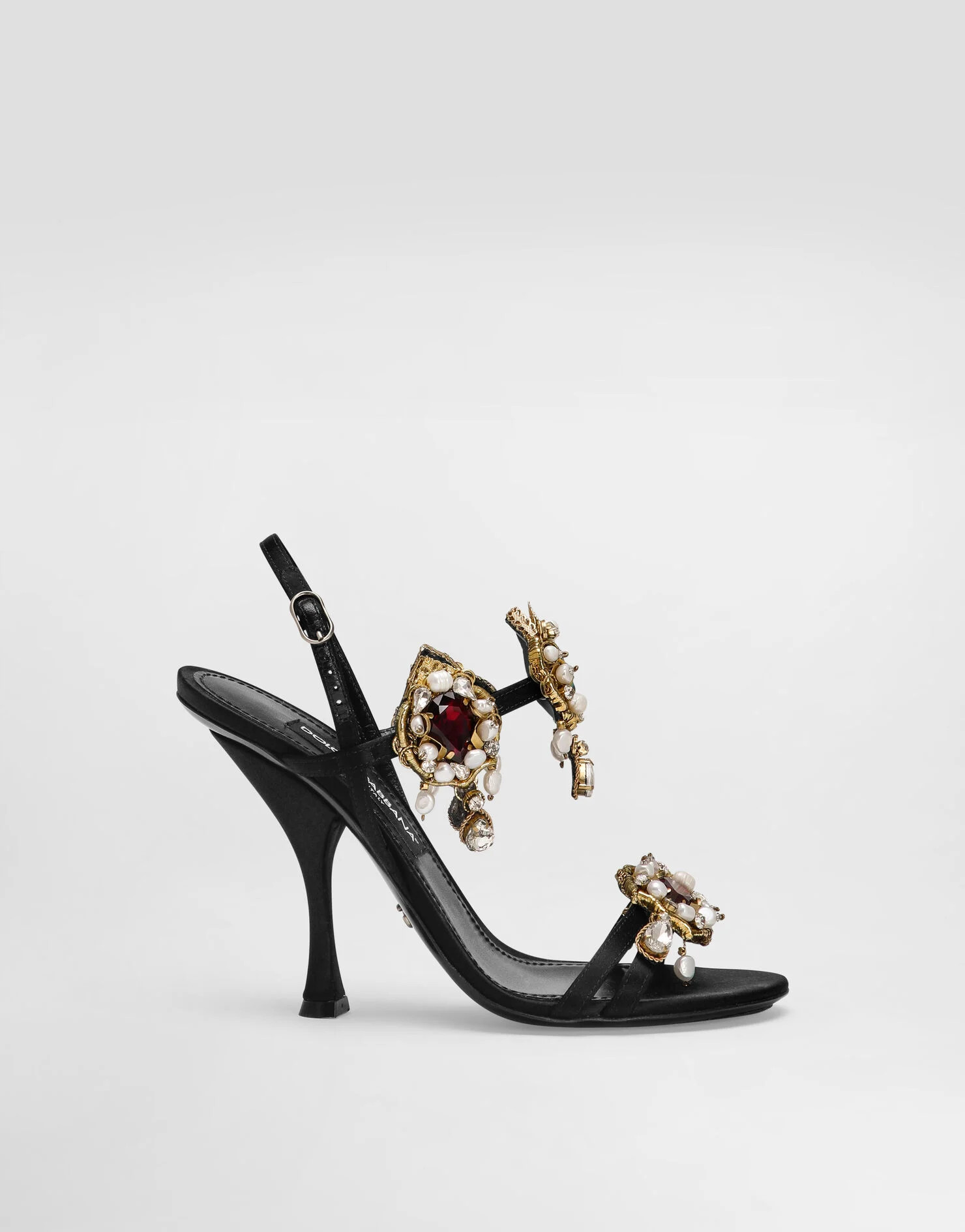 Satin sandals with embroidery | Dolce & Gabbana US