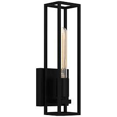 Leighton 1-Light Matte Black Wall Sconce | Lamps Plus