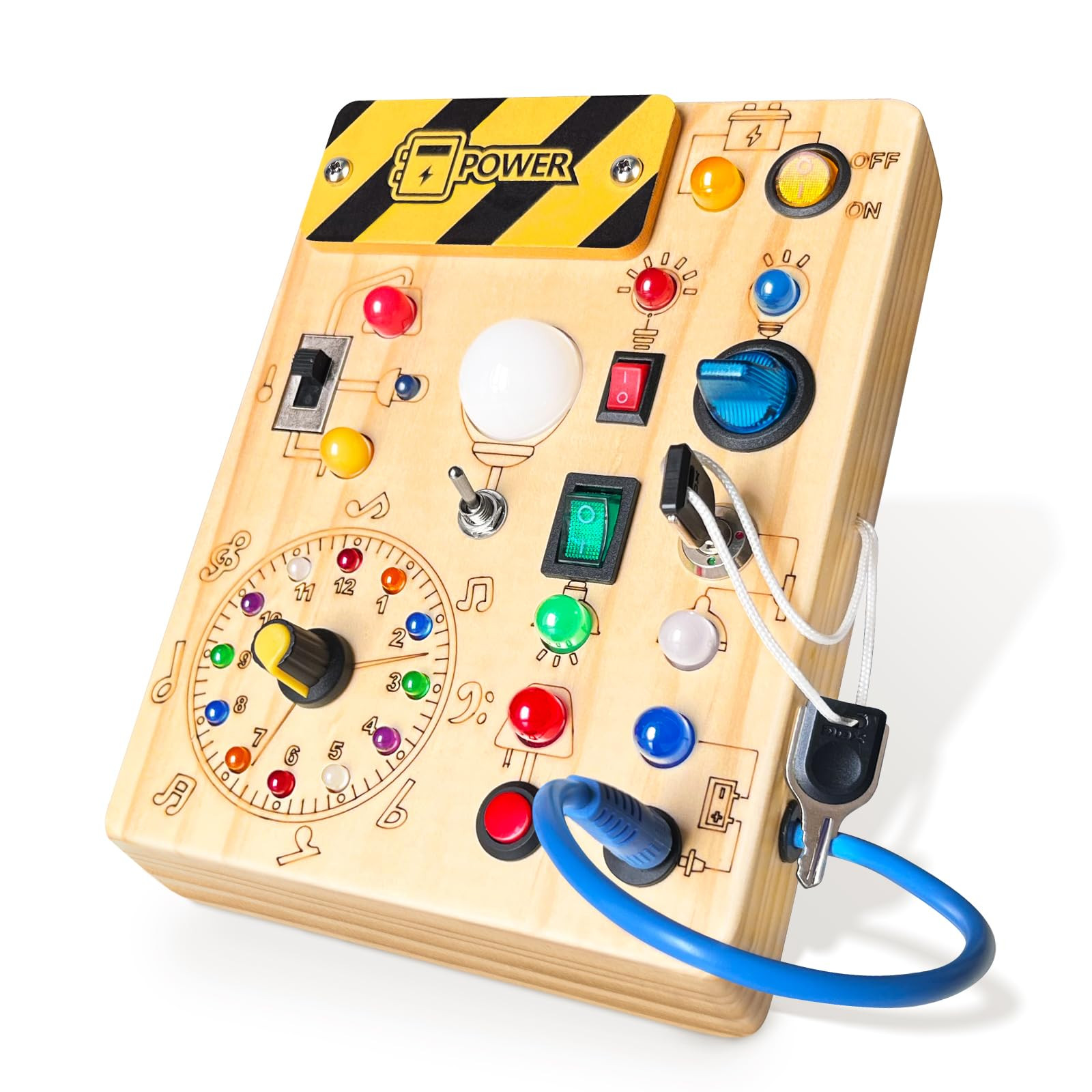 Busy Board, Montessori Toy for 1-3 Years Old, Wooden Toddler Sensory Travel Toy, Ideal Gift for 1... | Amazon (US)