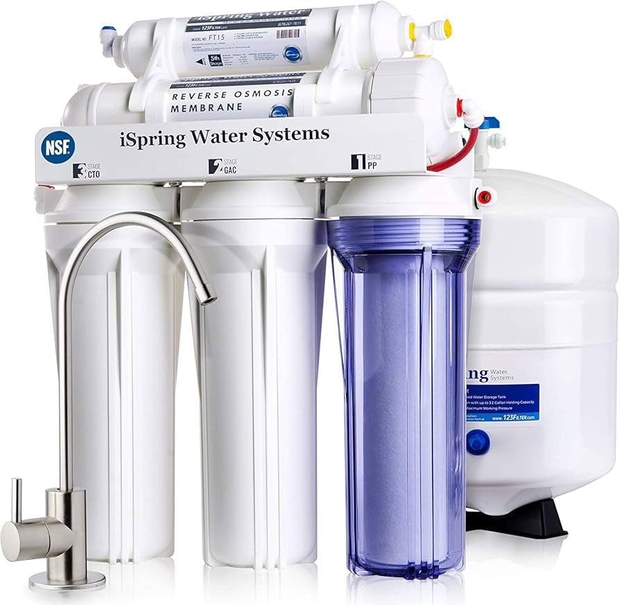 iSpring RCC7, NSF Certified, High Capacity Under Sink 5-Stage Reverse Osmosis Water Filter, RO Dr... | Amazon (US)