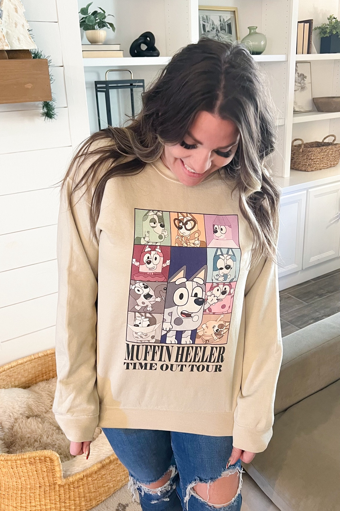 Muffin Heeler is a whole vibe. Linked similar styles and the SVG digital download. Wearing size medium. #bluey #muffinheeler #etsyfinds

#LTKfindsunder50