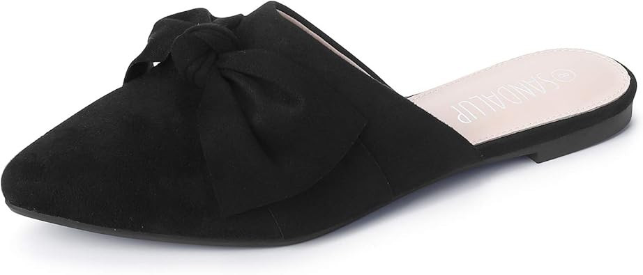 SANDALUP Mules Women Shoes w Pointed Toe and Elegant Bowknot | Amazon (US)