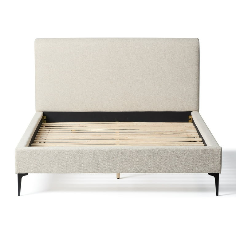 My Texas House Newcastle Upholstered Platform Bed, Queen, Oat | Walmart (US)