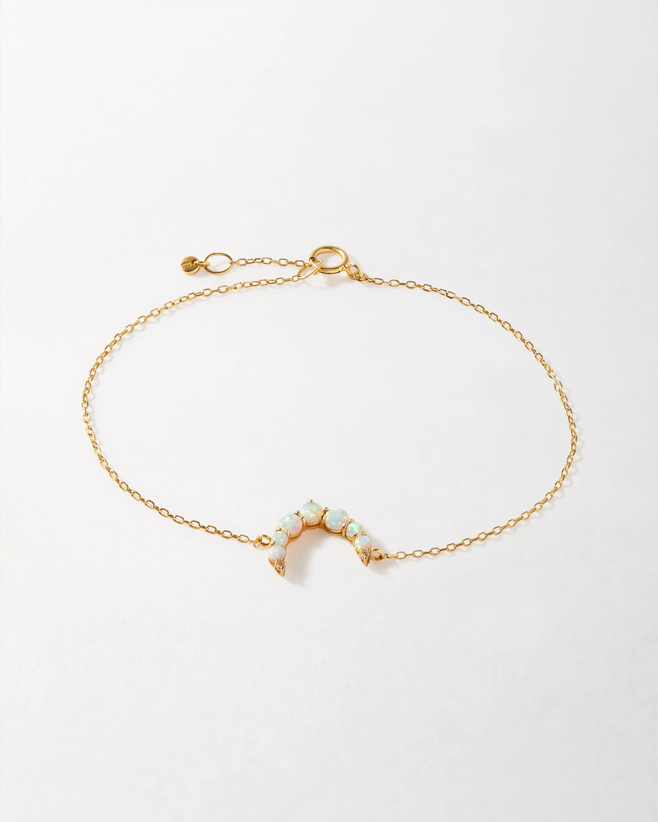 Crescent Opal Bracelet | 14ct Gold, Opal & Diamond Jewellery | EDGE of EMBER Ltd