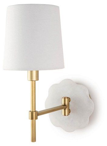 Mia Swing-Arm Sconce, Natural Brass | One Kings Lane