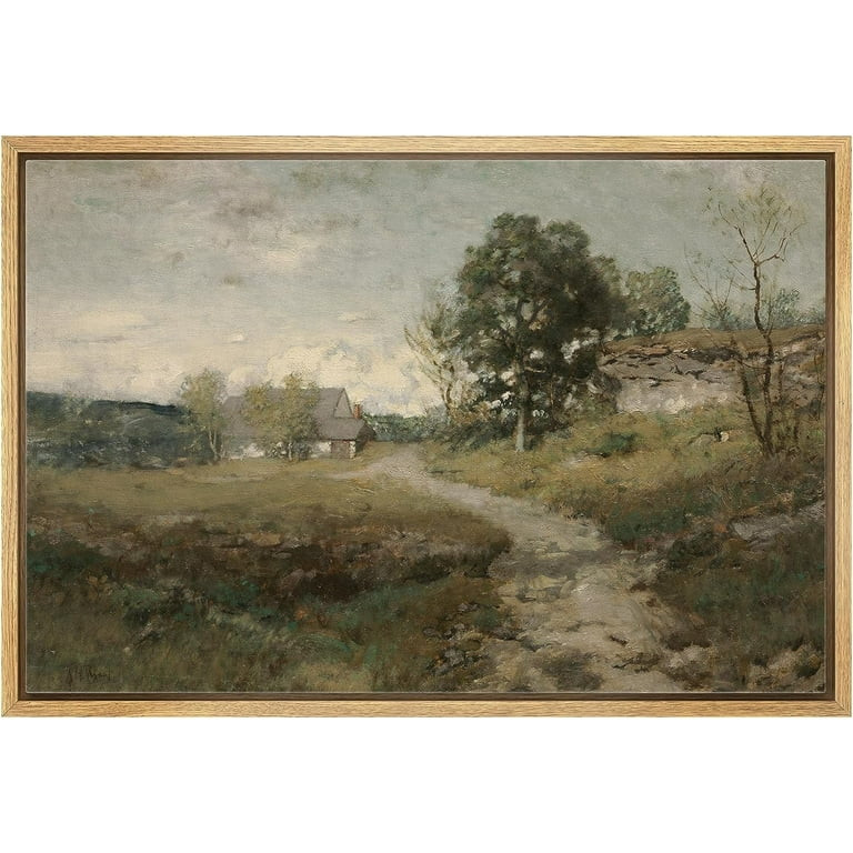 PixonSign Framed Canvas Print Wall Art Country Village Rustic Rural Landscape Nature Wilderness I... | Walmart (US)