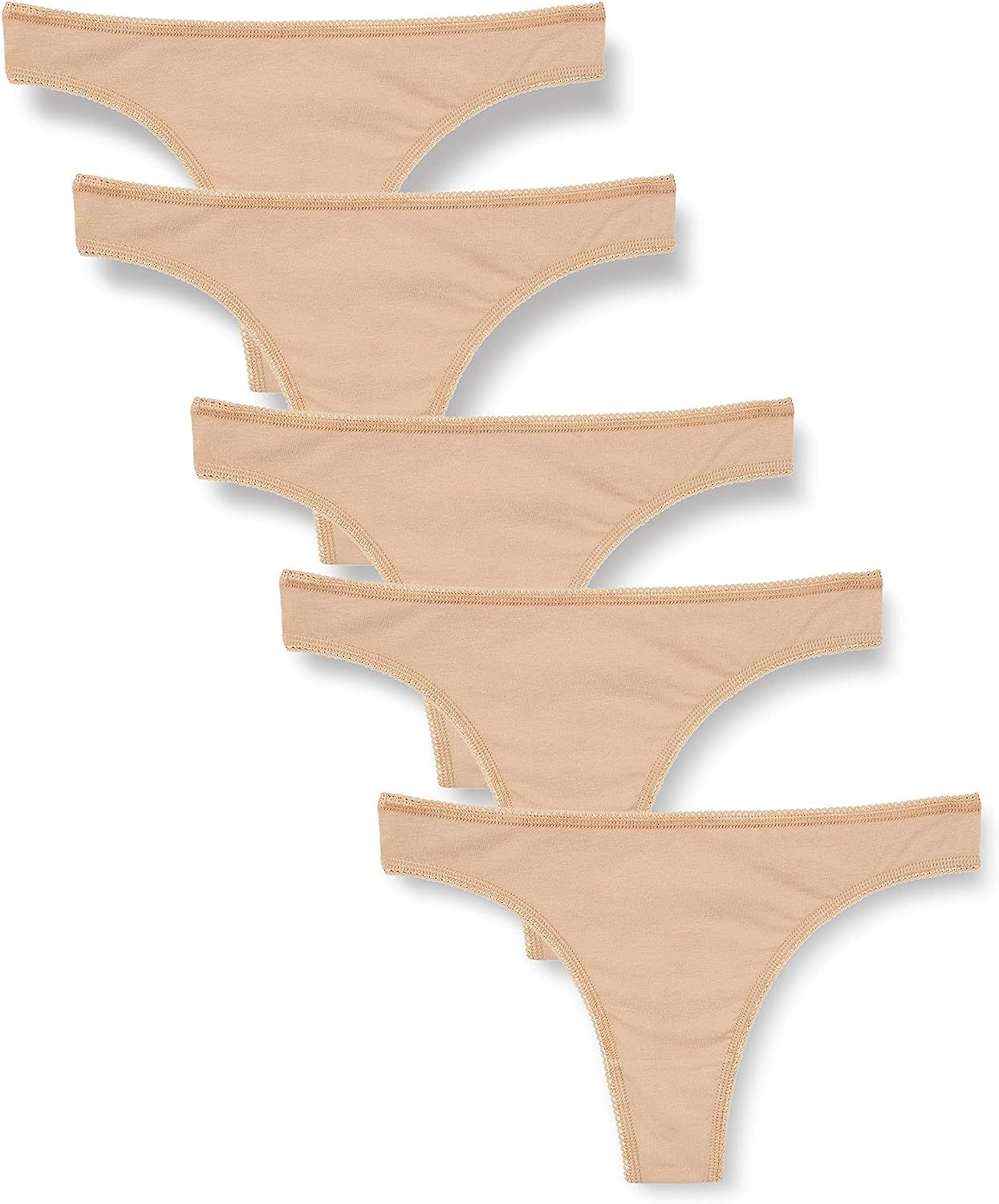 Iris & Lilly Women's Cotton Thong Underwear, Pack of 5 | Amazon (US)