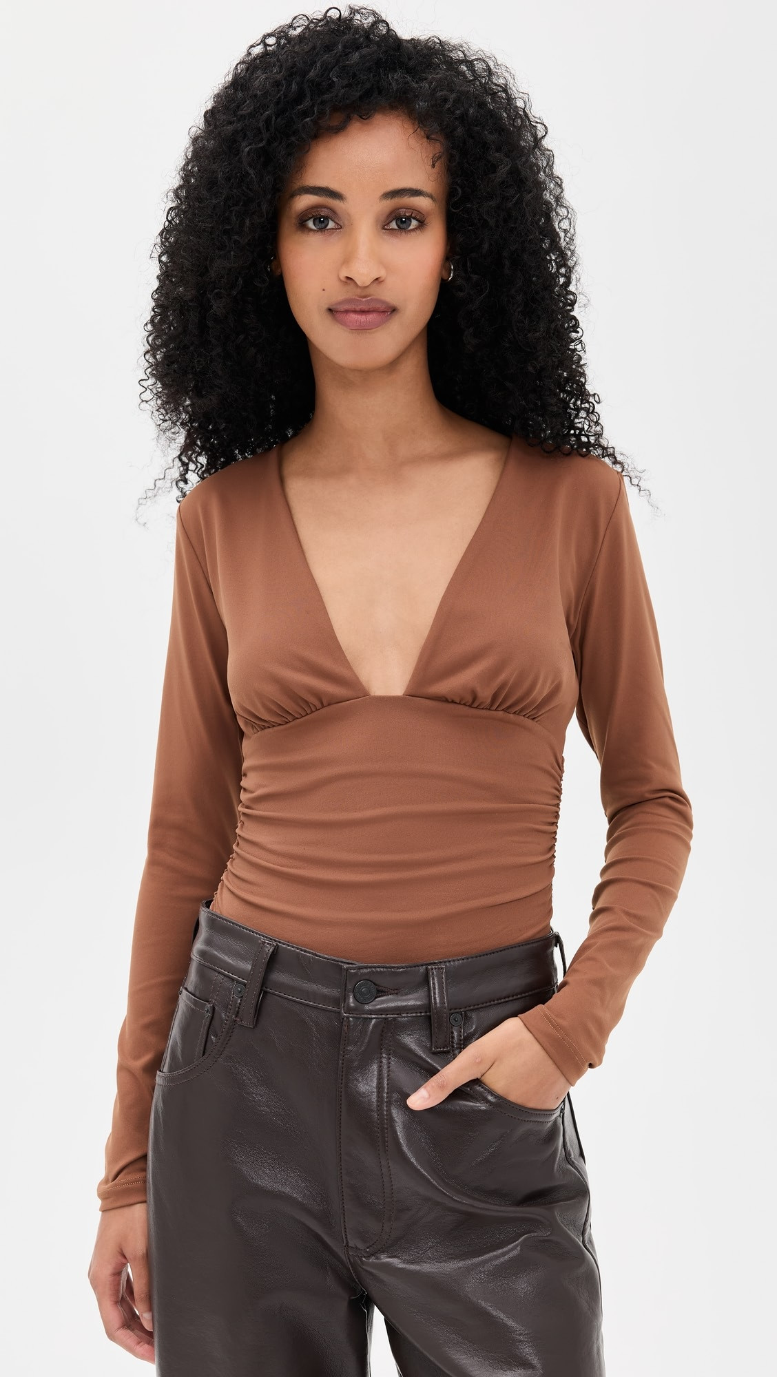 V Neck Gathered Top | Shopbop