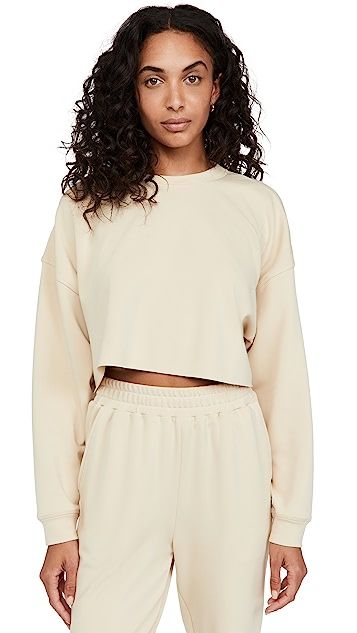 Cropped Crew Neck Sweatshirt | Shopbop