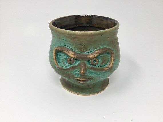 Goofy Head Vase Funny Face With Glasses Green Brown Ceramic - Etsy | Etsy (US)