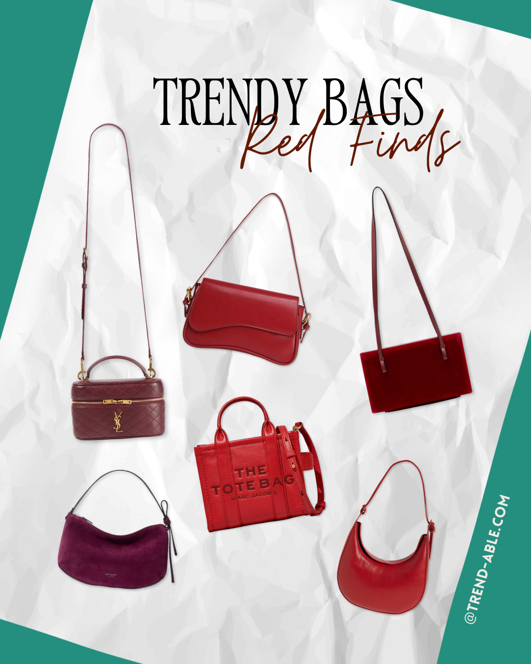 Seeing red ❤️✨

From sleek shoulder bags to statement minis, these trendy red finds are the ultimate pop your wardrobe’s been waiting for. Bold, timeless, and ready to turn heads.

Which one’s your favorite? 👀

#TrendyBags #RedHotStyle #StatementAccessories #TrendAble
 

 #LTKNYFW #LTKootd #LTKTravel