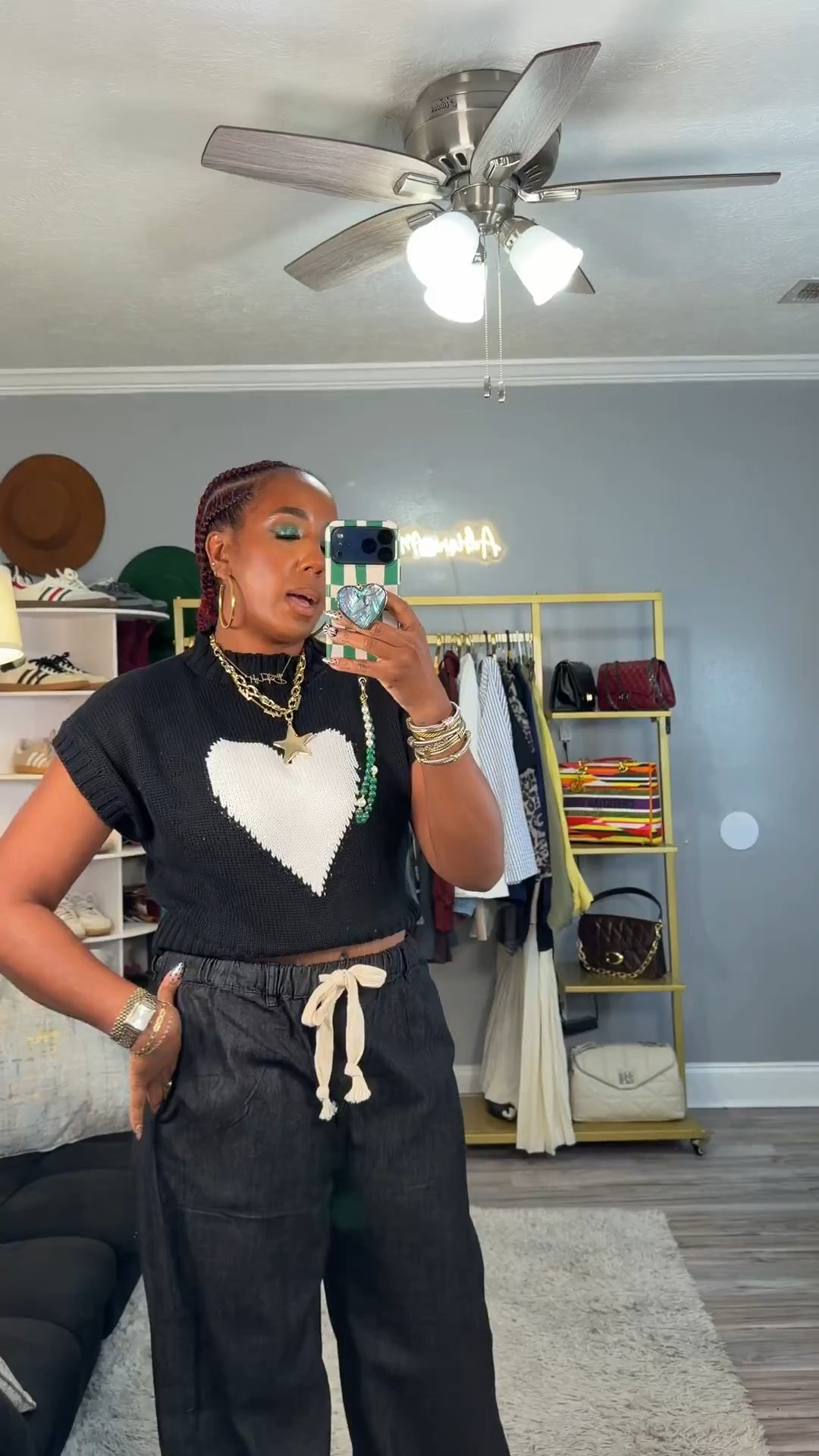 One sweater… THREE completely different looks 🤎✨ this Amazon heart sweater is THAT girl!!

Look 1: cozy + cute with printed wide leg pants (perfect for errands or coffee runs) ☕️
Look 2: effortless chic with black denim for an everyday elevated vibe 🖤
Look 3: casual & fresh with light wash jeans and heels for brunch or daytime slay 💙

I love how you can dress this up or down and still look put together every single time 🙌🏽

SIZING REFERENCE/stats- 5’5”, 165 lbs, size 10

#amazonfashion #amazonfinds #ltkstyle #ltkfashion #hearttop #affordablefashion #everydayoutfits #styleover40 #casualchic #amazonoutfits

#LTKMidsize #LTKOver40 #LTKootd