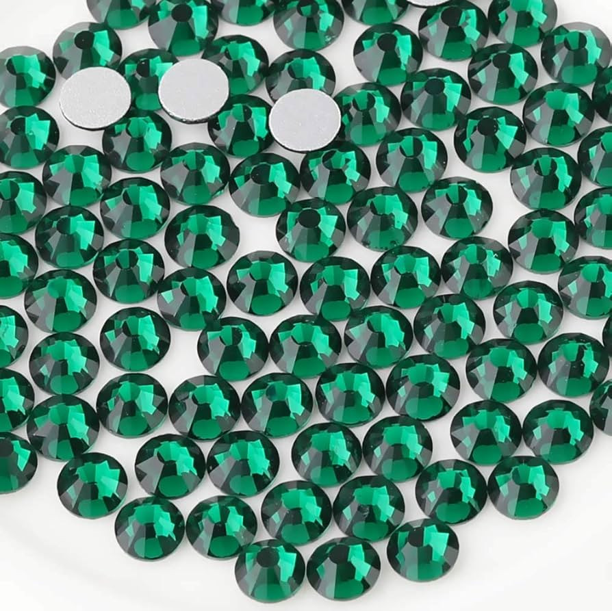 beadsland Flat Back Crystal Rhinestones Round Gems, Emerald (4.6-4.8mm) SS20/1440pcs | Amazon (US)
